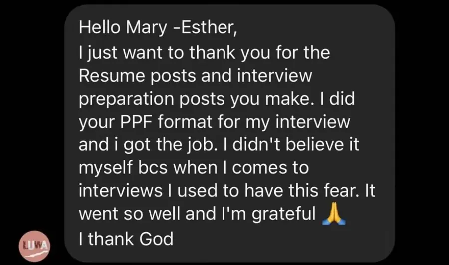 Message from someone who passed an interview using the PPF format
