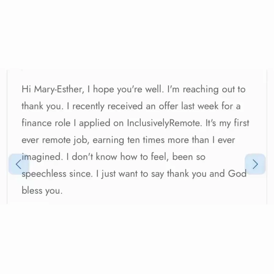 Message from a member who received their first remote finance offer