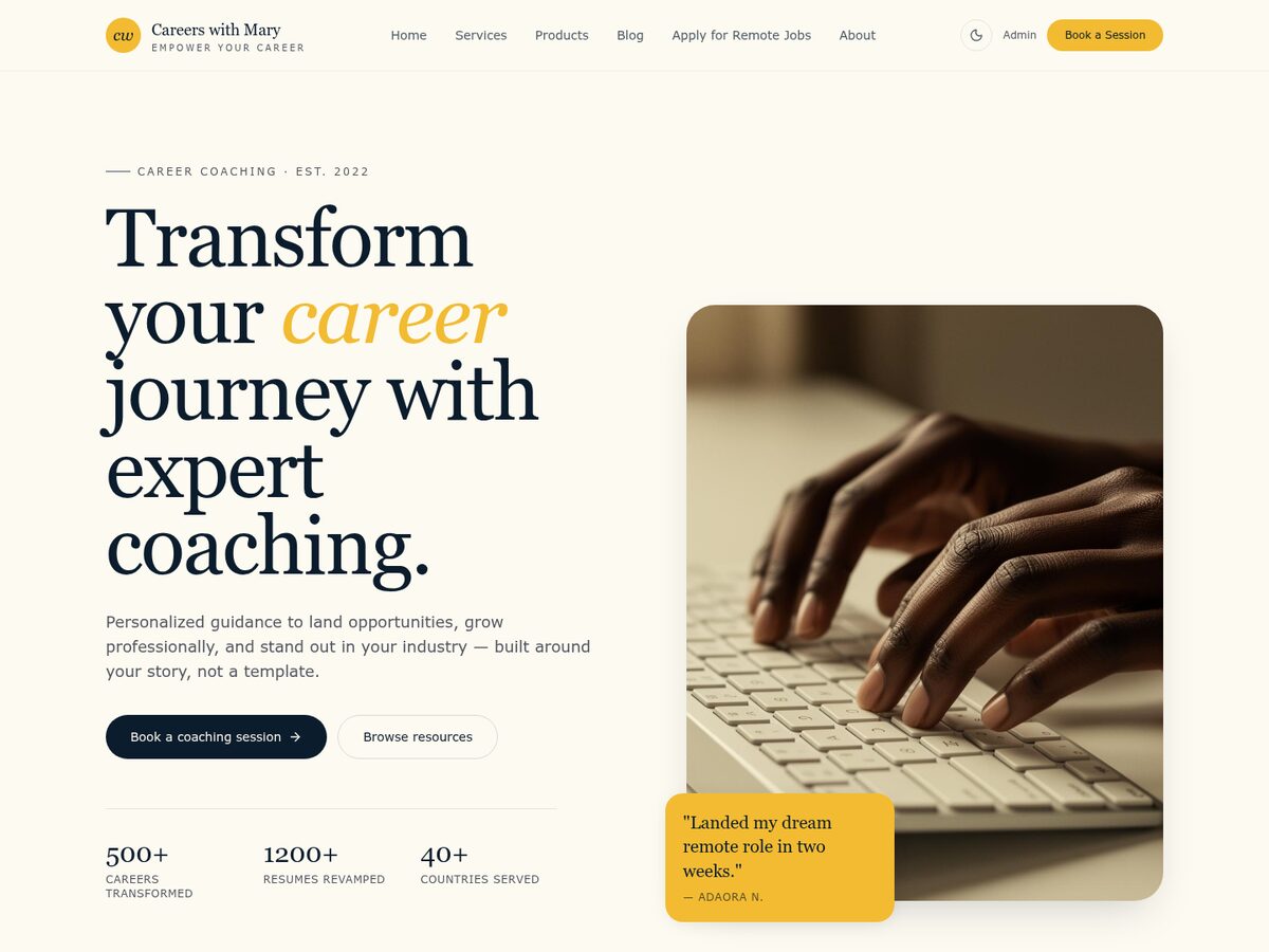 Careers with Mary product graphic